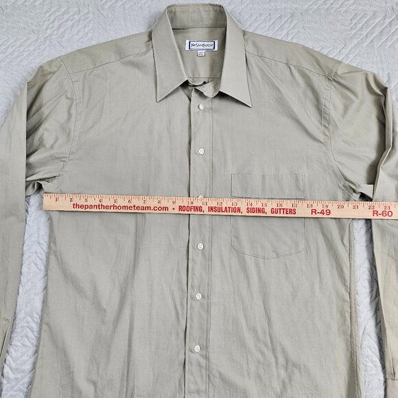 VTG Yves Saint Laurent Mens Button Up Long Sleeve Dress Shirt SIZE: 15.5/34-35 - Picture 2 of 9
